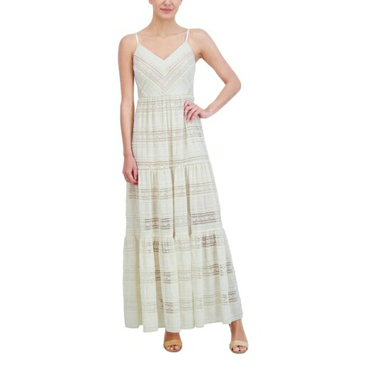 エリザジェイ レディース ワンピース トップス Petite V-Neck Sleeveless Lace Maxi Dress White エリザジェイ レディース ワンピース トップス Petite V-Neck Sleeveless Lace Maxi Dress White