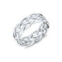 ブリング レディース リング アクセサリー Silver Ring: Criss Cross Weave Braided Band Rope Twisted C...