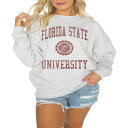 ゲームデイ レディース カットソー トップス Women's Steel Florida State Seminoles Good Vibes Premium Fleece Drop Shoulder Pullover Sweatshirt Steel
