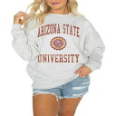ゲームデイ レディース カットソー トップス Women's Steel Arizona State Sun Devils Good Vibes Premium Fleece Drop Shoulder Pullover Sweatshirt Steel