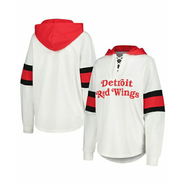 カールバンクス レディース Tシャツ トップス Women's White, Red Detroit Red Wings Goal Zone Long S..