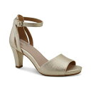 ジャニ ベルニーニ レディース サンダル シューズ Women's Clarrice Memory Foam Dress Sandals, Created for Macy's Metallic Linen(4)