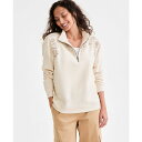 スタイルアンドコー レディース パーカー・スウェットシャツ アウター Petite Embroidered Fleece Mock-Neck Top, Excl...