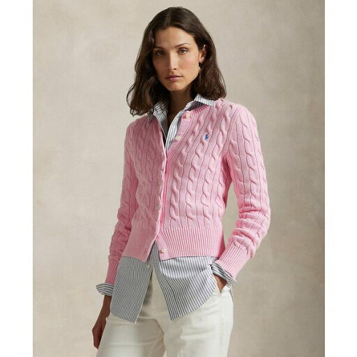 ラルフローレン レディース ニット&セーター アウター Women's Cable-Knit Cotton Crewneck Cardigan Sweater Carmel Pink ラルフローレン レディース ニット&セーター アウター Women's Cable-Knit Cotton Crewneck Cardigan Sweater Carmel Pink
