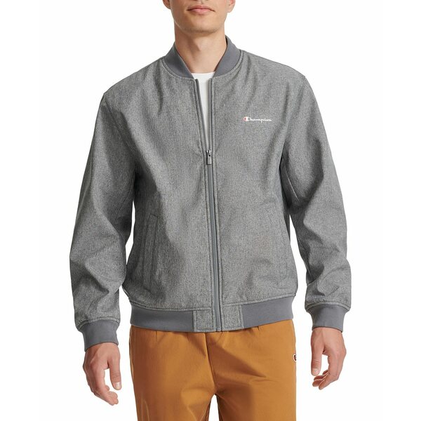 チャンピオン メンズ ジャケット&ブルゾン アウター Men's Logo Varsity Bomber Jacket Heather Grey