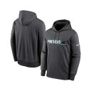 ナイキ メンズ パーカー・スウェットシャツ アウター Men's Anthracite Carolina Panthers Prime Logo Name Split Pullover Hoodie Anthracite