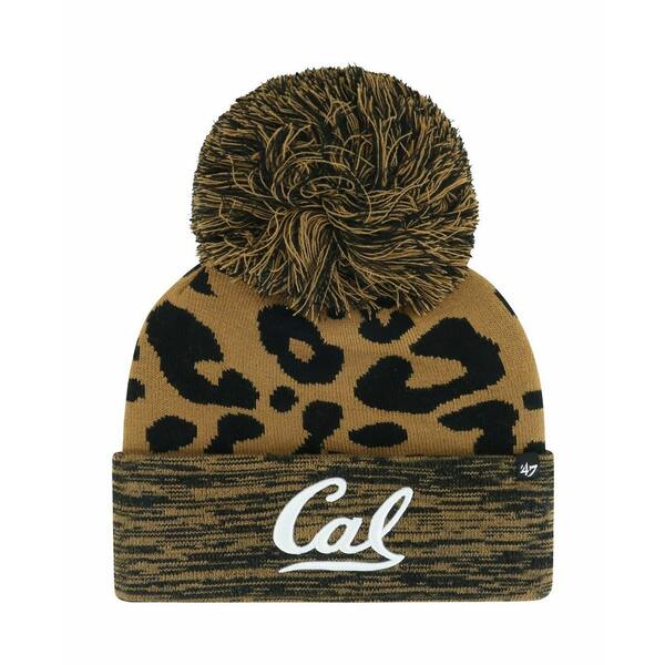 47ブランド レディース 帽子 アクセサリー Women's Brown Cal Bears Rosette Cuffed Knit Hat with Pom Brown