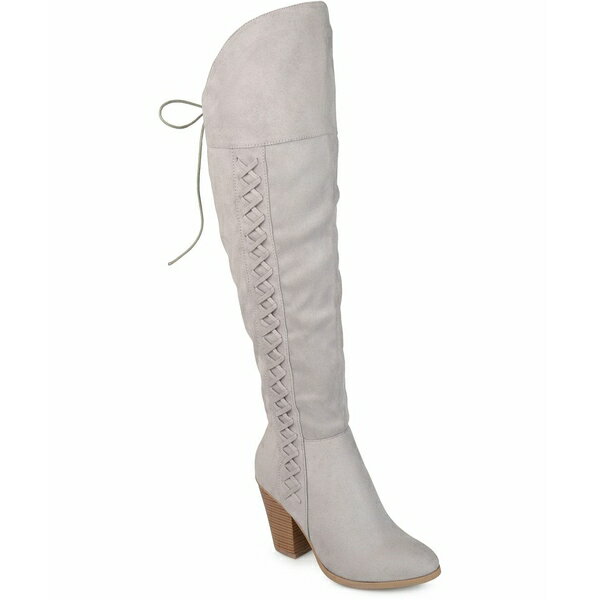 ジャーニーコレクション レディース ブーツ シューズ Women's Spritz Lace Up Over The Knee Boots Grey