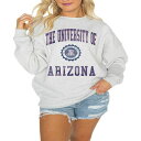 ゲームデイ レディース カットソー トップス Women's Steel Arizona Wildcats Good Vibes Premium Fleece ...