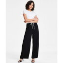 バースリー レディース カジュアルパンツ ボトムス Women's High-Rise Double-Waistband Pants, Exclusively at Macy's Deep Black(4)