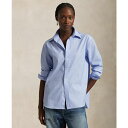 ラルフローレン レディース カットソー トップス Women's Cotton Woven Oversize Shirt Classic Medium Blue