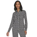 ホルストンヘリテイジ レディース カットソー トップス Women's Geo-Print Collared Patch-Pocket Shirt Pristi...