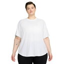 ナイキ レディース カットソー トップス Plus Size One Relaxed Dri-FIT Shorts-Sleeve Top White/black