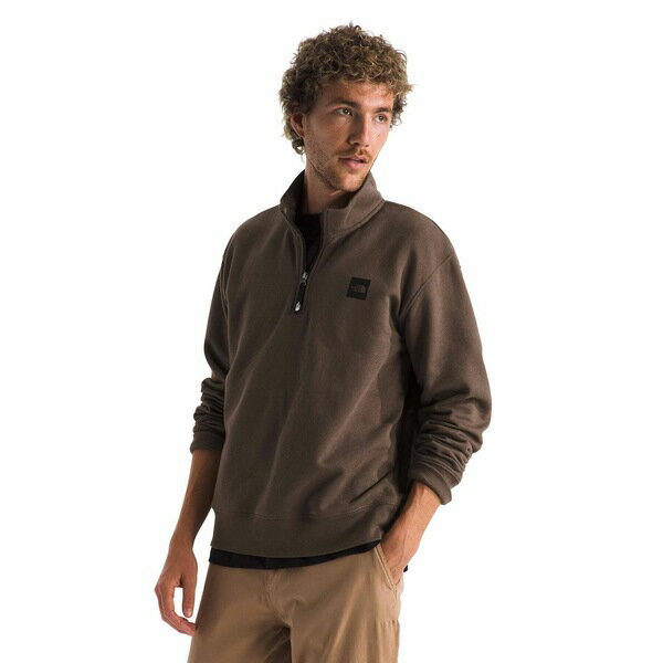 ノースフェイス メンズ パーカー・スウェットシャツ アウター Men's Box Half Dome Zip Sweatshirt Smokey brown