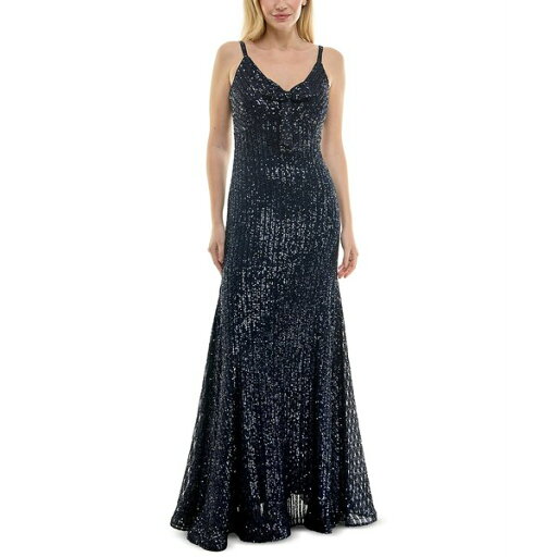 テイラー レディース ワンピース トップス Women's Sequined Bow-Trim V-Neck Sleeveless Gown Navy テイラー レディース ワンピース トップス Women's Sequined Bow-Trim V-Neck Sleeveless Gown Navy