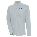 アンティグア レディース パーカー・スウェットシャツ アウター SMU Mustangs Antigua Women's Confront QuarterZip Pullover Top Heather Gray