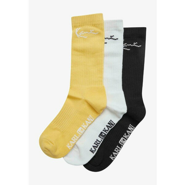 カール カナイ レディース 靴下 アンダーウェア UNISEX SIGNATURE 3-PACK - Socks - offwhite yellow black