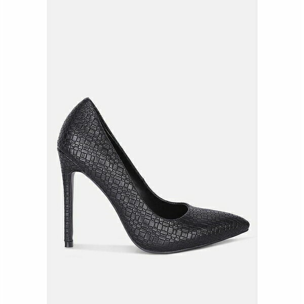 ロンンドンラグ レディース ヒール シューズ Brinkles Weave Pattern High Heel Pumps Black