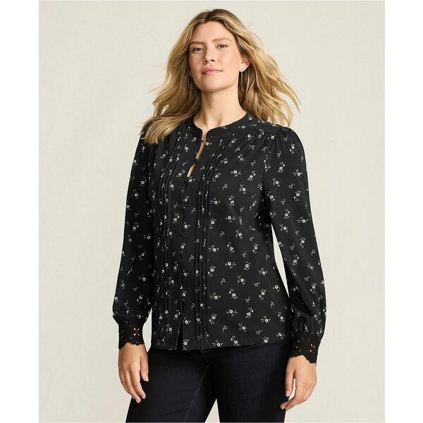 ランズエンド レディース カットソー トップス Women's Lightweight Jersey Long Sleeve Button Front ..