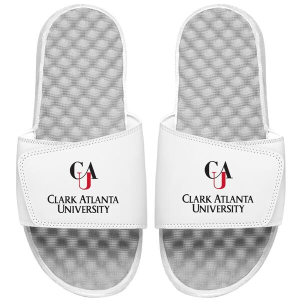 ACXCh Y T_ V[Y Clark Atlanta Panthers ISlide CAU Logo Slide Sandal White