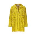 ヴァレンティノ ガラヴァーニ レディース ワンピース トップス Logo Plaque V-neck Long-sleeved Dress Yellow