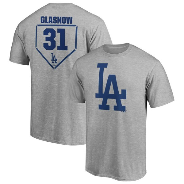 եʥƥ  T ȥåץ Los Angeles Dodgers Fanatics Branded Personalized RBI Logo TShirt Heathered Gray