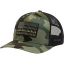 RrA Y Xq ANZT[ Columbia Men's Tree Flag Mesh Snap Back Hat Stone Green Mod Camo