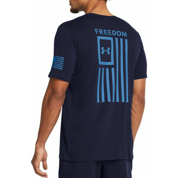 A_[A[}[ Y Vc gbvX Under Armour Men's New Freedom Flag Graphic T-Shirt Midnight Navy/Viral Blue