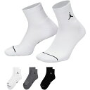 W[_ Y C A_[EFA Jordan Everyday Ankle Socks - 3 Pack White/Grey/Black