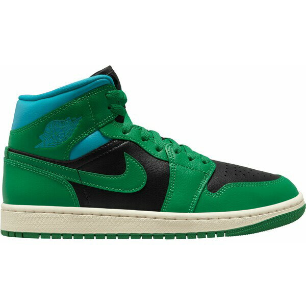 硼 ǥ Хåȥܡ ݡ Air Jordan 1 Mid Women's Shoes Black/Green/Aqua/Sail