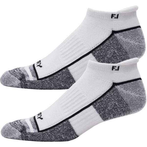 フットジョイ メンズ 靴下 アンダーウェア FootJoy Men's ProDry Roll Tab Golf Socks 2 Pack White