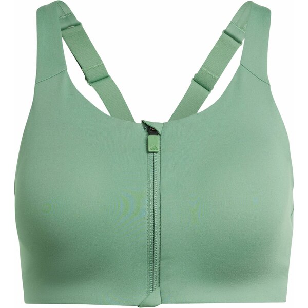 アディダス レディース カットソー トップス adidas Women's TLRD Impact Luxe High-Support Zip Bra Preloved Green