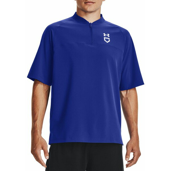 A_[A[}[ Y jO X|[c Under Armour Men's Utility Short Sleeve Cage Jacket Royal/White