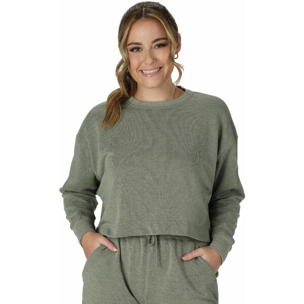 イーストン スポーツ レディース ランニング スポーツ Easton Women's Jen Schro Cropped Crew Neck Sweatshirt Army Green 1