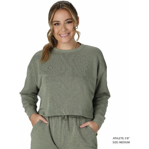 イーストン スポーツ レディース ランニング スポーツ Easton Women's Jen Schro Cropped Crew Neck Sweatshirt Army Green 2