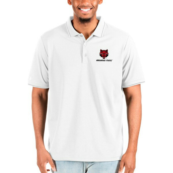 AeBOA Y |Vc gbvX Arkansas State Red Wolves Antigua Affluent Big & Tall Polo White