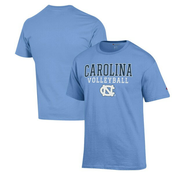 ԥ  T ȥåץ North Carolina Tar Heels Champion Stack Logo Volleyball Powerblend TShirt Carolina Blue