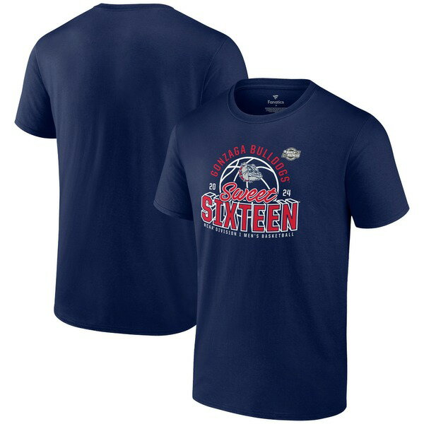 ファナティクス メンズ Tシャツ トップス Gonzaga Bulldogs Fanatics Branded 2024 NCAA Men 039 s Basketball Tournament March Madness Sweet Sixteen Defensive Stance T Shirt Navy