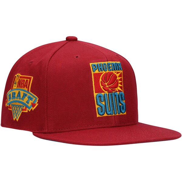 ミッチェル&ネス メンズ 帽子 アクセサリー Phoenix Suns Mitchell & Ness x Lids NBA Draft Hardwood Classics Northern Lights Fitted Hat Red