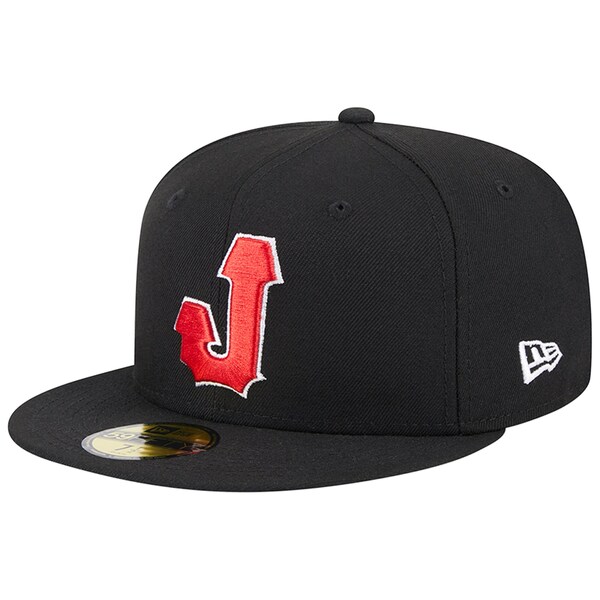 ˥塼  ˹ ꡼ Jacksonville Jumbo Shrimp New Era Theme Nights Red Caps 59FIFTY Fitted Hat Black