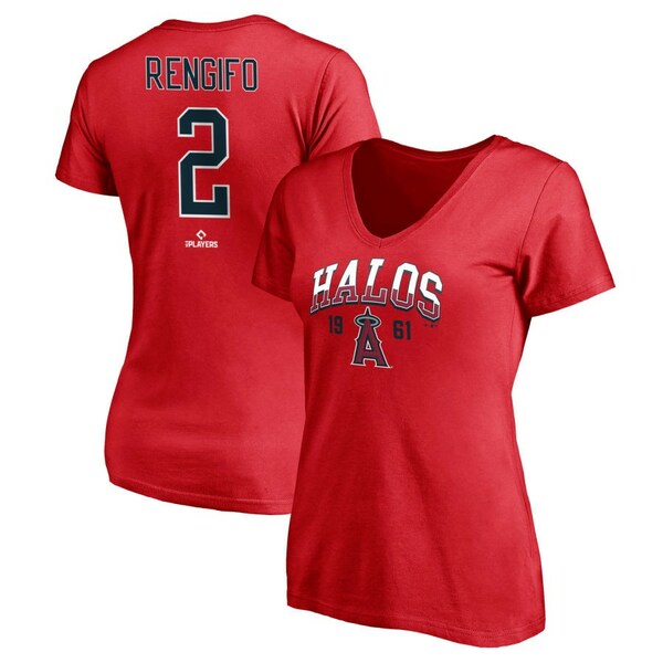 ファナティクス レディース Tシャツ トップス Los Angeles Angels Fanatics Branded Women's Hometown Legend Personalized Name & Number VNeck TShirt Red