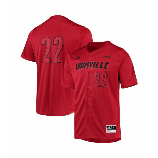 アディダス メンズ パーカー・スウェットシャツ アウター Men's #22 Red Louisville Cardinals Button-Up Baseball Jersey Red