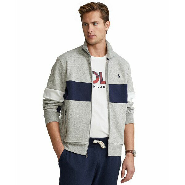 ラルフローレン メンズ パーカー・スウェットシャツ アウター Men's Color-Blocked Double-Knit Track Jacket Andover Heather Multi