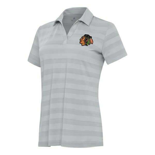 アンティグア レディース ポロシャツ トップス Chicago Blackhawks Antigua Women's Tunnel Polo Gray