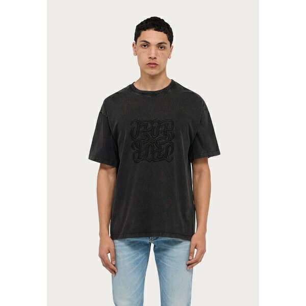 ץ륹  T ȥåץ Print T-shirt - black washed