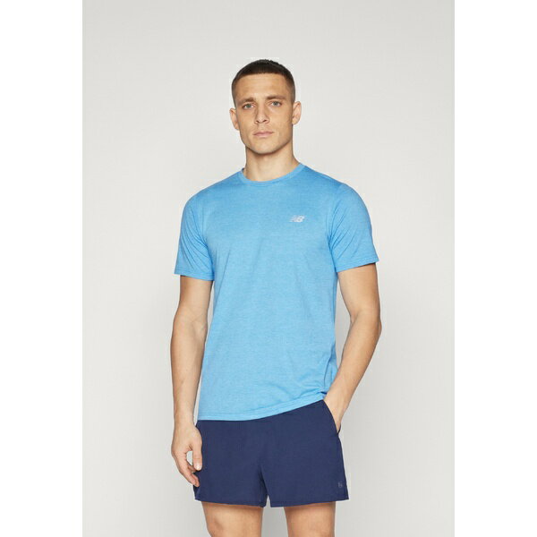 ニューバランス メンズ バスケットボール スポーツ SPORT ESSENTIALS HEATHERTECH - Sports T-shirt - blue