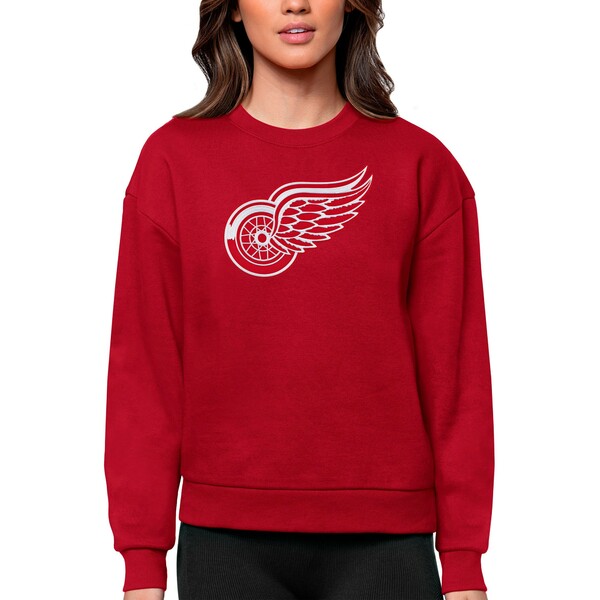 ƥ ǥ ѡåȥ  Detroit Red Wings Antigua Women's Team Logo Victory Crewneck Pullover Sweatshirt Red