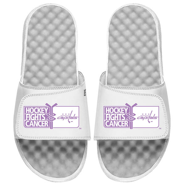 アイスライド メンズ サンダル シューズ Washington Capitals ISlide Hockey Fights Cancer Slide Sandals White