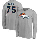 ファナティクス メンズ Tシャツ トップス Denver Broncos Fanatics Branded Team Authentic Custom Long Sleeve TShirt Bailey,Quinn-75