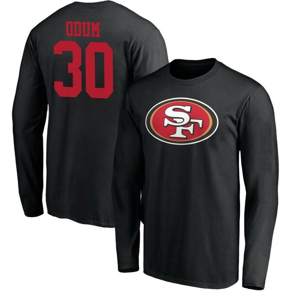 եʥƥ  T ȥåץ San Francisco 49ers Fanatics Branded Team Authentic Logo Personalized Name &Number Long Sleeve TShirt Black